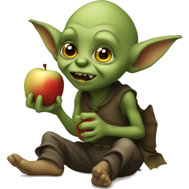 little goblin eating apple emoji