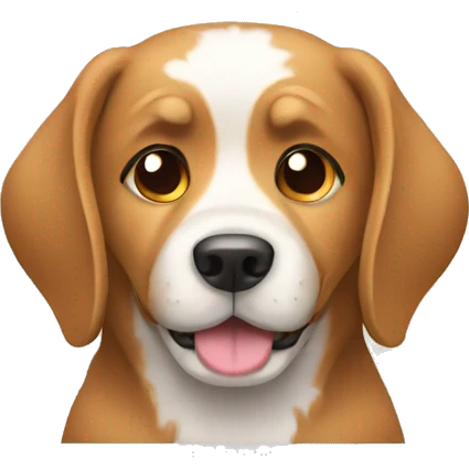 a dog typing on its iphone emoji