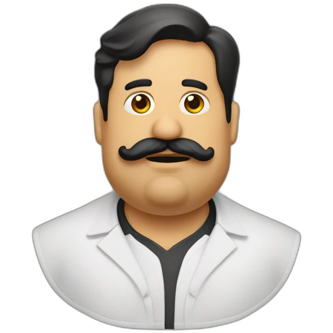 Taquero gordito con bigote vendiendo tacos de pastor  emoji