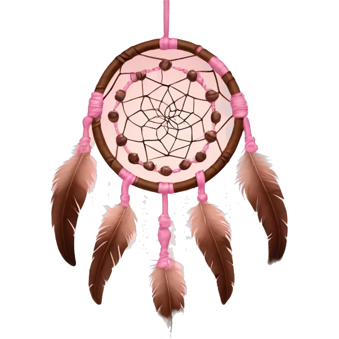  Simple pink and brown dream catcher with feathers  emoji
