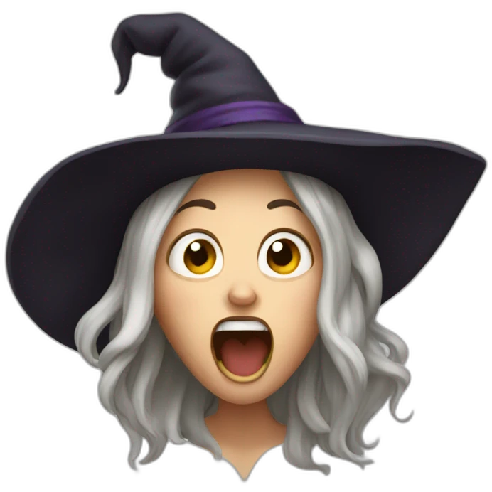 yawning witch emoji