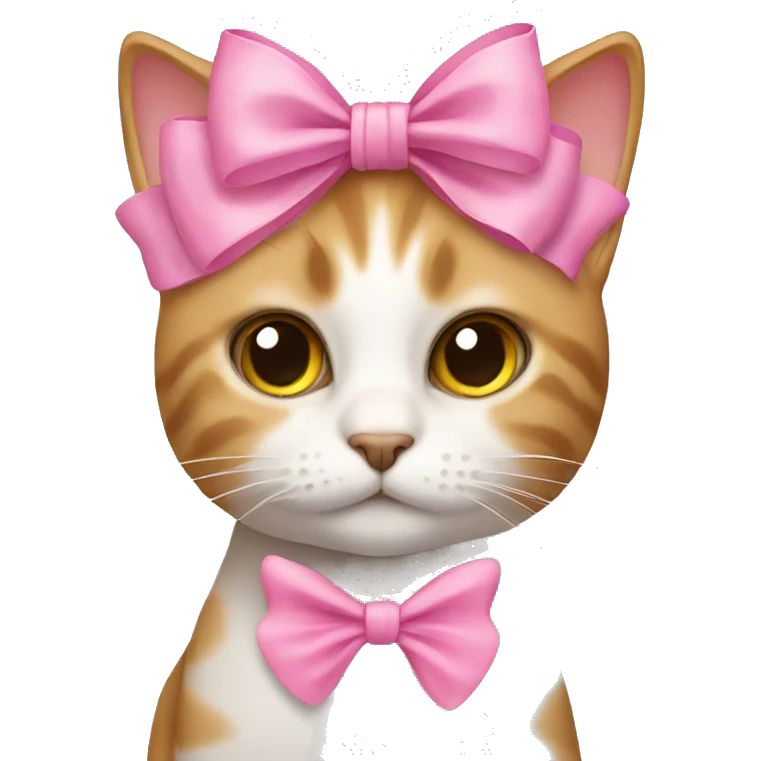 Cat with pink bow emoji
