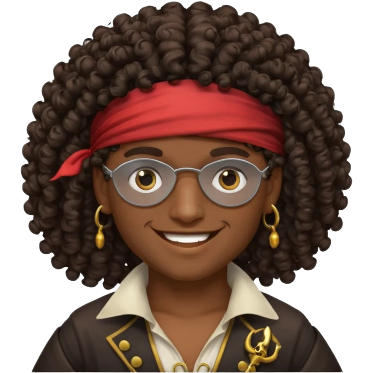 dark pirate curly hair emoji