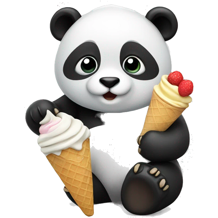 Panda eating ice cream emoji