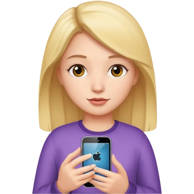Girl with iPhone  emoji