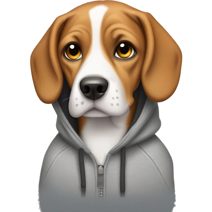 Beagle wearing hoodie emoji