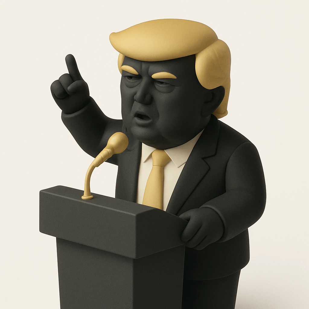 Donald Trump speaking at a rally emoji