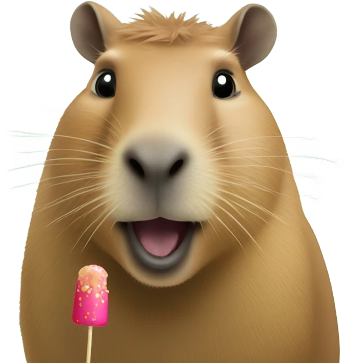 A capybara with a lolie pop  emoji