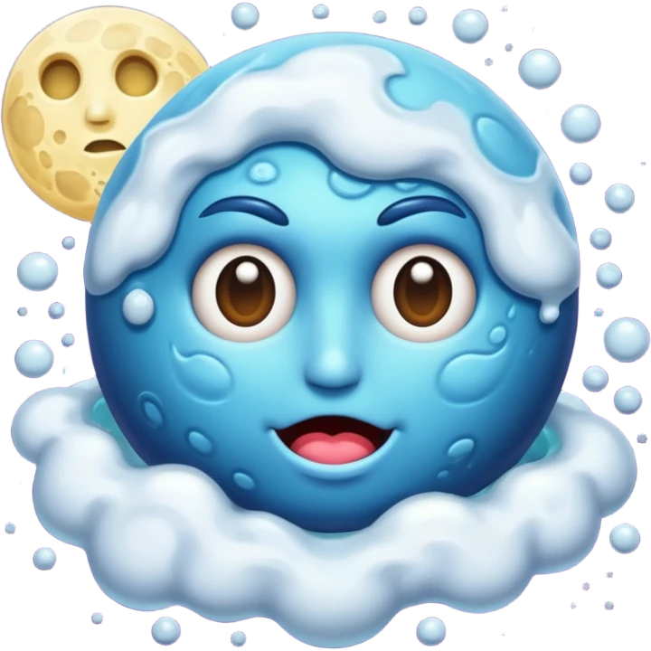 moon covered in potion foam panic face emoji