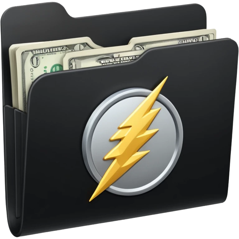 black folder flash file with a money logo
 emoji