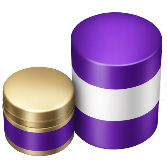 Purple cylinder perfume white cap emoji