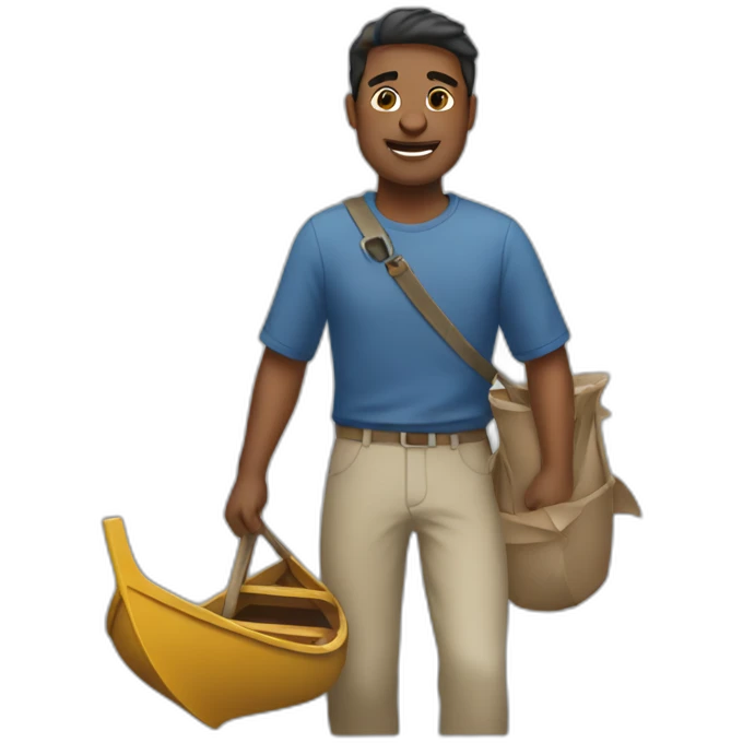 Guy carrying boats emoji