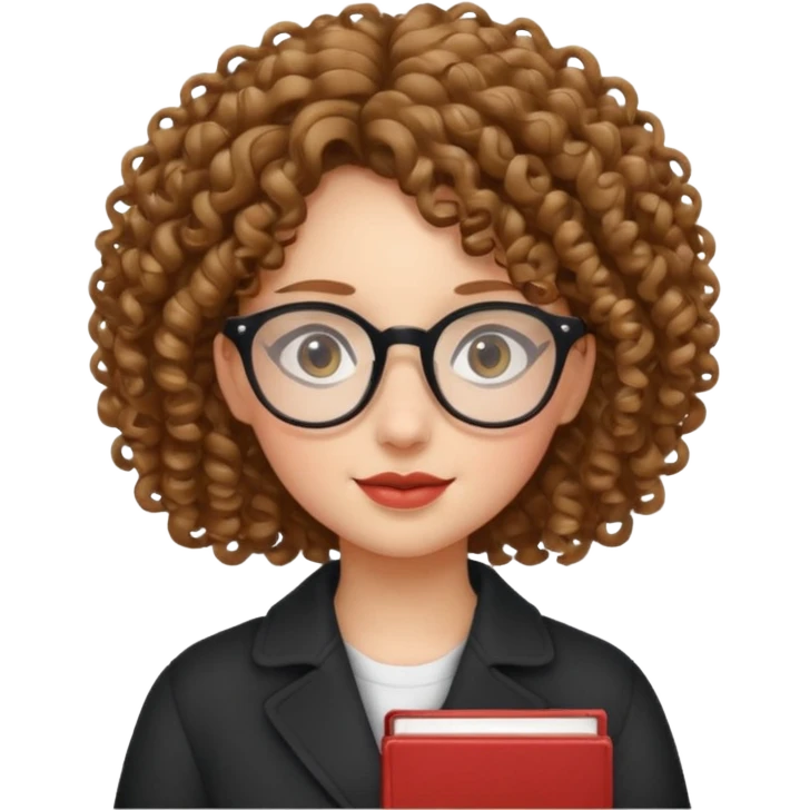 una chica con rizos y  con gafas emoji