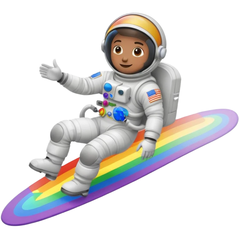 Astronaut ride rainbow trail emoji