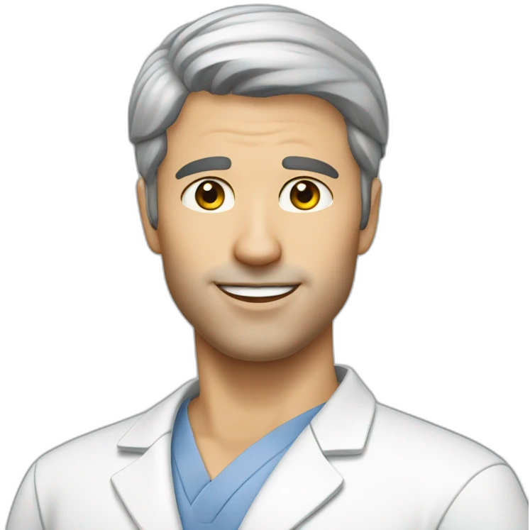 plastic surgeon white male no glasses gray stubble on face emoji