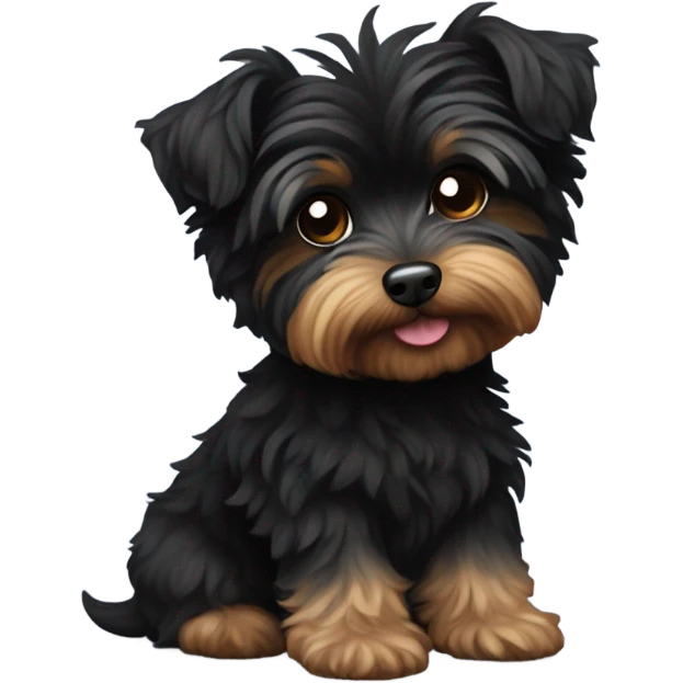 Black yorkiepoo emoji
