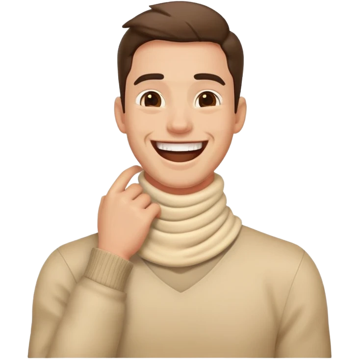 guy holding neck laughing  emoji