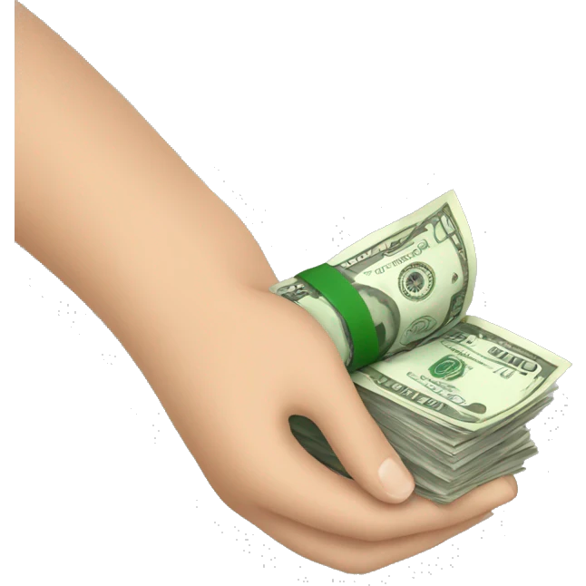 Hands holing money  emoji