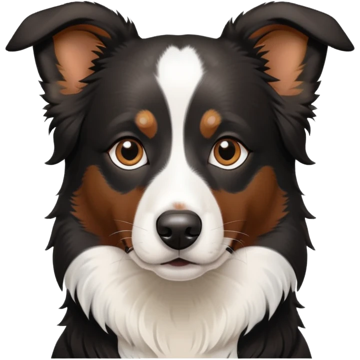 Black short hair border collie with brown dots for eyebrows  emoji
