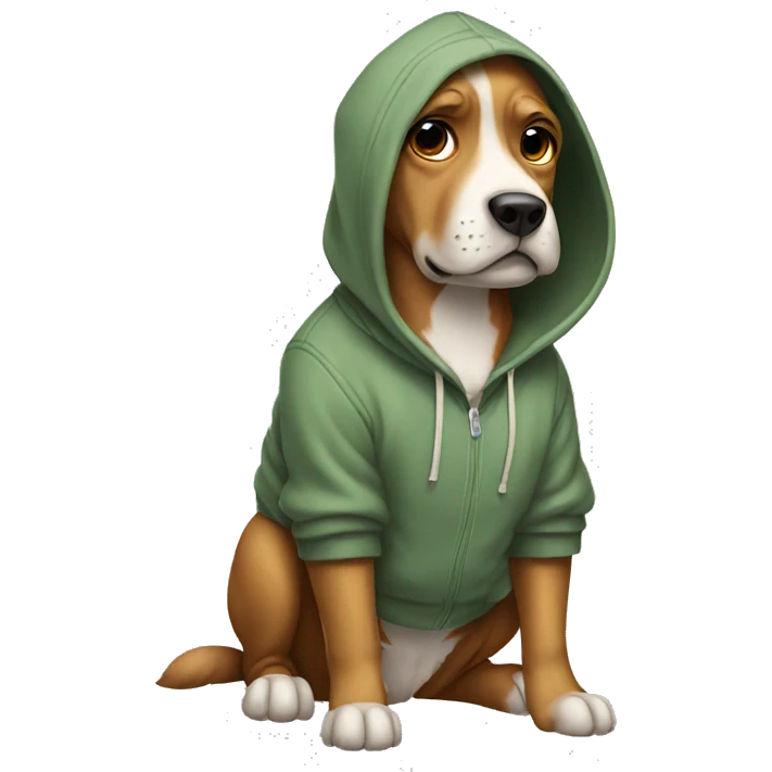 Dog wearing hoodie emoji