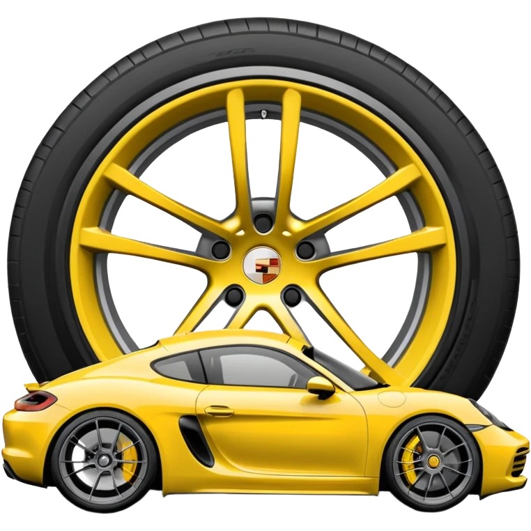 Matte White colored exterior 2024 Porsche 718 Cayman GTS 4.0 with "yellow ceramic brake calipers" only and dark silver anthracite rims emoji