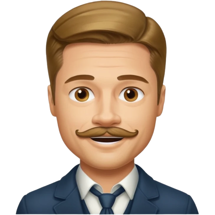 brad pitt with stache emoji