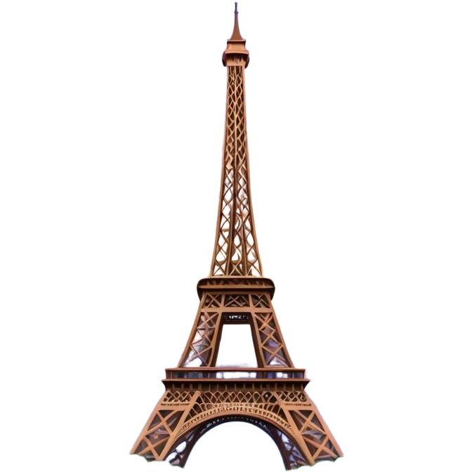 Cinematic Realistic Eiffel Tower Landmark Emoji, featuring the iron lattice structure illuminated against a twilight Parisian sky emoji