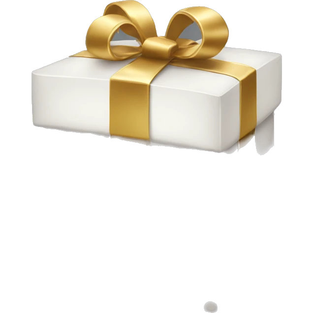 White package with gold inscription “guess” emoji