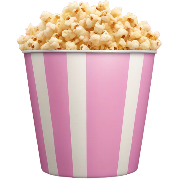 pink popcorn bucket with salted popcorn inside emoji