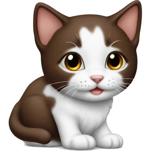 Chocolate white kitten emoji