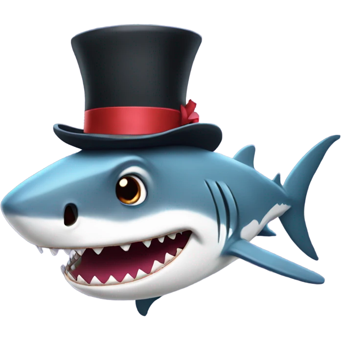 Shark with a top hat emoji