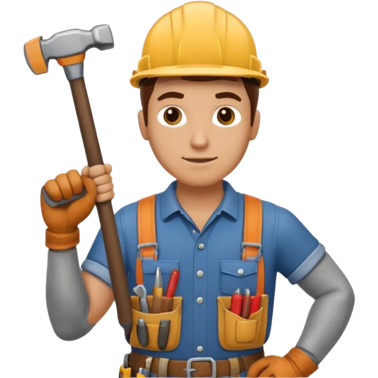 a handyman holding a hammer emoji