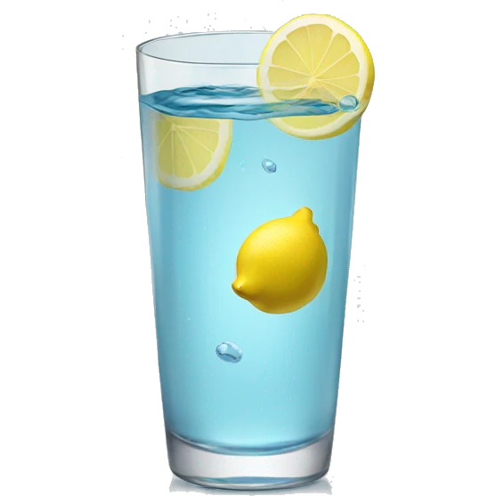 water with lemon in glass emoji