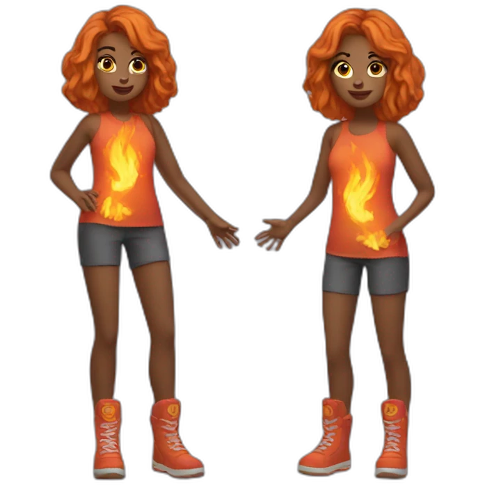 girl fire 2 legs emoji