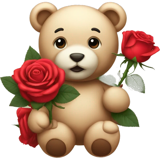 Roses with teddy emoji