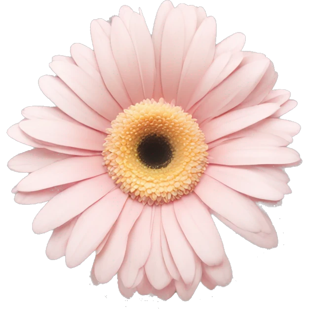 pale pink and pale yellow one flower gerbera emoji