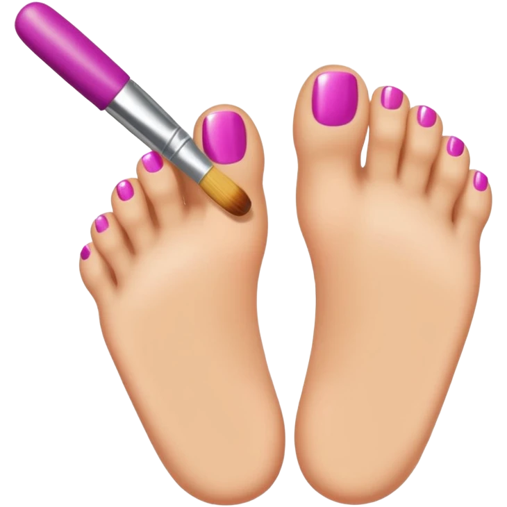 Crest an emoji of toes being painted with nail polish brush like this emoji 💅 emoji