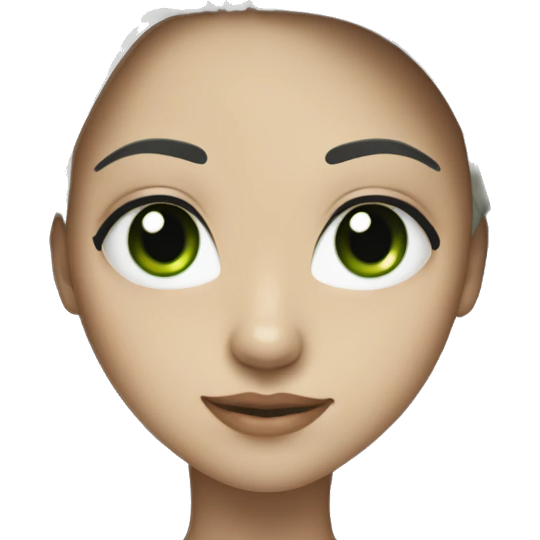 girl white with green eyes and black hair emoji
