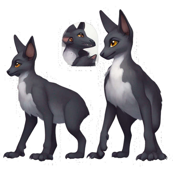  Cute Edgy Realistic Rare Fantasy Slim Vernid-Trico-Melprin-species by LiLaiRa, by Falvie, full body emoji