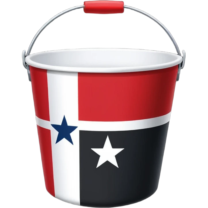 black bucket paper with names in it with red texas on front  emoji