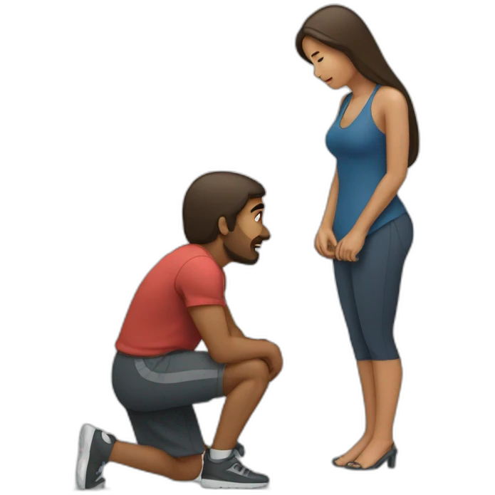 woman kneeling in front of man emoji