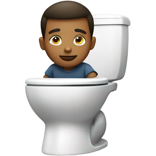 Boy using iPad on toliet  emoji