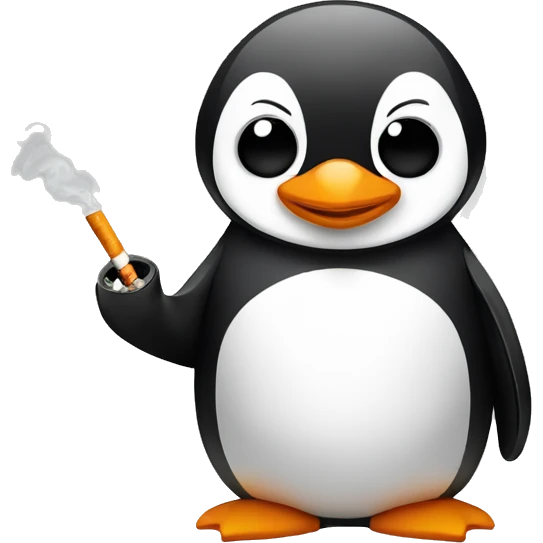 Penguin with cigarette  emoji