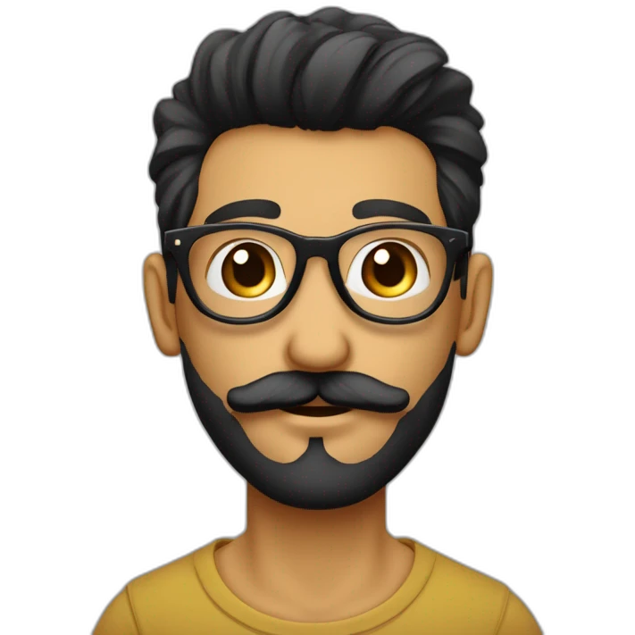 chico guero con lentes hipster, cabello negro despeinado con arete en la oreja izquierda no barba, no bigote emoji