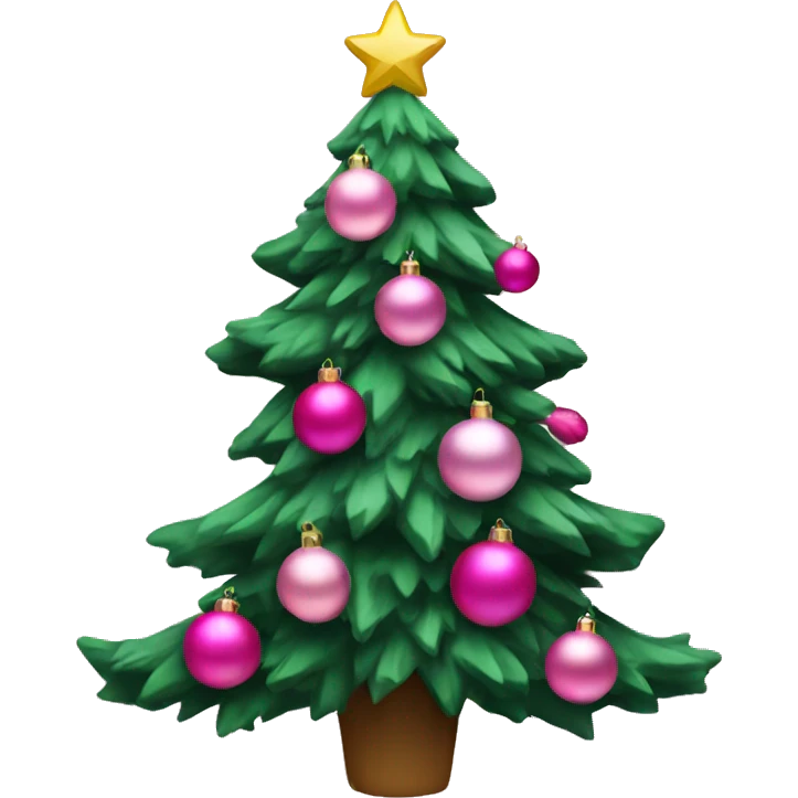 Christmas tree with pink ornaments  emoji