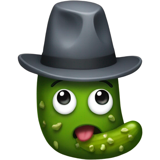 Pickle wearing a hat emoji