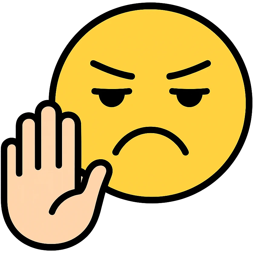 nah emoji, hand gesture or face, color icon style emoji