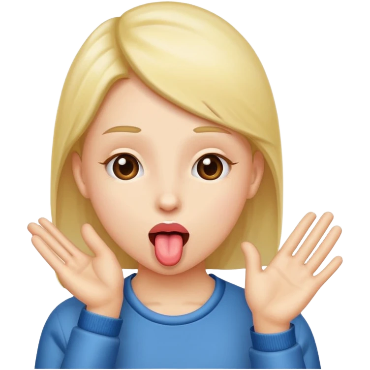 Tongue out with hands to the side  emoji