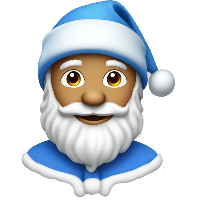 Smiling Santa Claus wearing a blue hat  emoji
