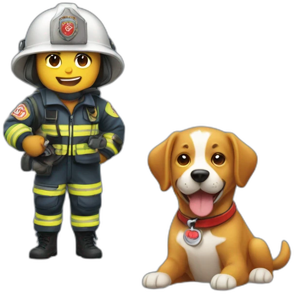 UN bombero con cara de perro emoji